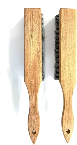 Vista 4 de Generic Paquete de 2 cepillos de banco de madera, cerdas de nailon suaves, mango largo de 14 pulgadas, reutilizables para chimenea, automóvil, cama