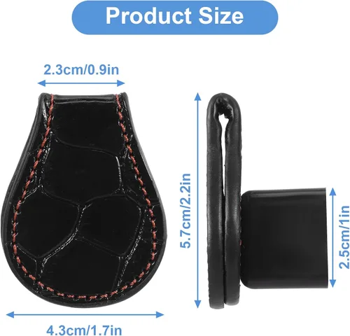 Vista 2 de Prasacco Soporte para tiza de billar para billar, soporte magnético de cuero para billar, accesorios de billar