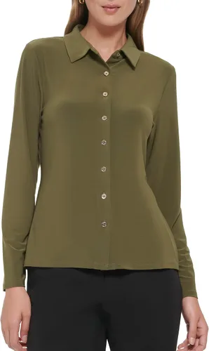 Vista 5 de Tommy Hilfiger Blusa de punto de manga larga con cuello y botones en la parte delantera