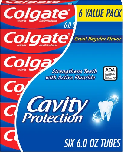 Vista 10 de Colgate Pasta de dientes con flúor, gran sabor regular, pasta de dientes tamaño viaje, bolsa de 0.15 onzas, paquete de 1000