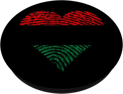 Vista 2 de Corazón afroamericano Historia negra Bandera panafricana de la UNIA PopSockets PopGrip intercambiable