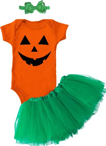 Vista 33 de Tcombo Pumpkin Face - Body Jack O' Lantern Naranja - Cara de calabaza negra