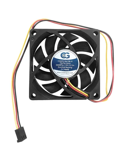 Vista 2 de Coolerguys Rodamiento de bolas 12v 3pin ventilador (alta velocidad, 3.150x0.984 in)