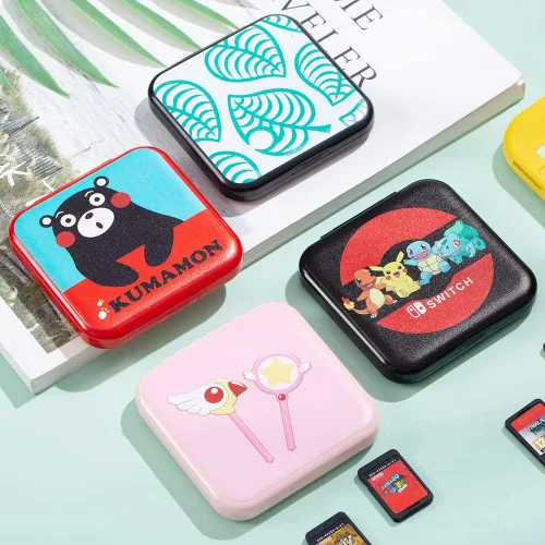 Vista 7 de PERFECTSIGHT Switch Game Card Case Kirby Compatible with Nintendo Switch Lite OLED Cute Anime Portable Thin Hard Shell Game Holder Kawaii Protective