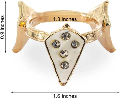 Vista 2 de Soporte para huevos de metal en tono dorado con rombos blancos