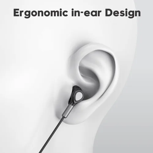 Vista 12 de Auriculares intraurales con cable, auriculares de media oreja de 0.138 in, auriculares con cable con micrófono y control de volumen para iPhone