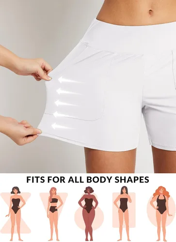 Vista 27 de baleaf Traje de baño de cintura alta de 3, 5, 7, 9 pulgadas, para mujer, de secado rápido, con bolsillos