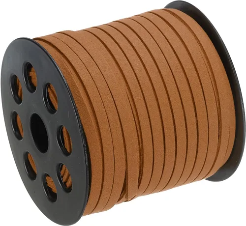 Vista 15 de uxcell Cordón de gamuza, 49.21 yardas, 0.197 in, cuerda plana de hilo de cuero para bolso, bolso, cordones de zapatos, manualidades, fabricación