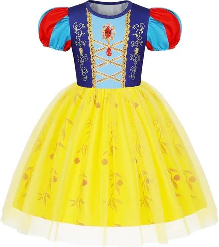 Vista 13 de Vestido de princesa para niñas, vestido de tul, disfraz de princesa, trajes Rosa