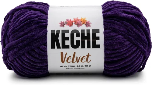 Vista 108 de Keche Hilo para ganchillo, hilo de terciopelo, chenilla suave, manta de bebé voluminosa amigurumi Yarn 3.53 oz (132 yardas) - Arona