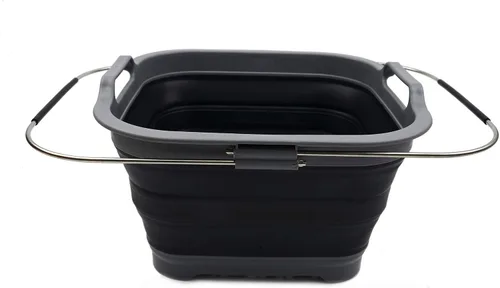Vista 2 de SAMMART Escurridor de platos expandible y plegable, de 12 litros, organizador de vajilla portátil, bandeja de almacenamiento de cocina que ahorra