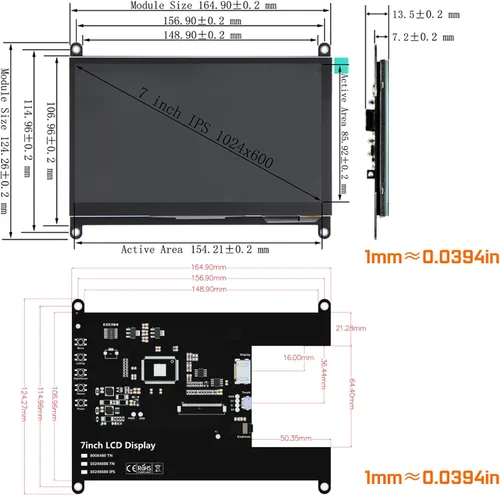Vista 5 de WOWNOVA Panel de sensor de computadora de 7 pulgadas, pantalla LCD para monitor de temperatura, pantalla secundaria para funda, compatible
