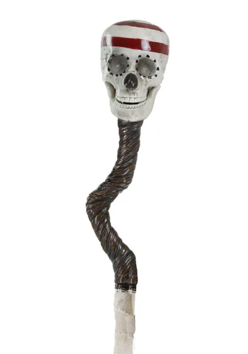 Vista 2 de Báculo de calavera vudú Multicolor