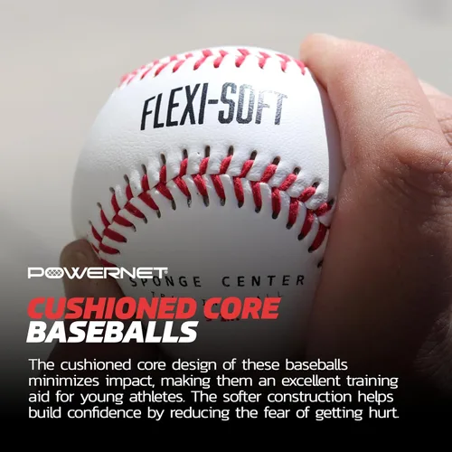 Vista 6 de PowerNet Baseball Bundle, Padded Bucket with 24 Practice Baseballs or Flexi-Soft Training Balls, Portable Pitching & Batting Practice Equipment