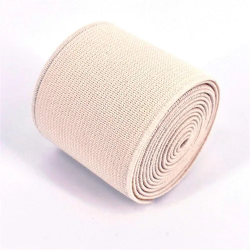 Vista 21 de 1 rollo de cordón elástico plano de 1.5 pulgadas de ancho por 3 yardas de banda elástica sarga de doble cara (#1 Blanco)