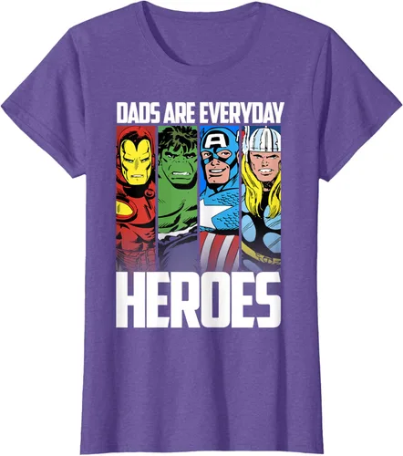 Vista 21 de Marvel Camiseta gráfica de héroes cotidianos para el Día del Padre de los Vengadores, Negro