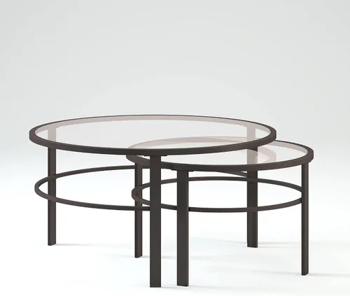 Vista 11 de Henn&Hart Mesa de centro moderna de 36", color negro