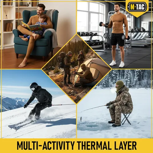 Vista 7 de M-Tac Conjunto de ropa interior térmica para hombre, capa base con forro polar militar, parte superior e inferior, equipo táctico para clima frío