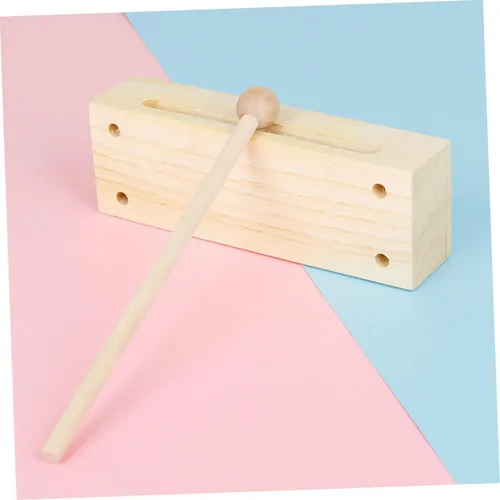 Vista 5 de 2 juegos de instrumentos de percusión de madera, bloque de madera de doble tono con mazos para educación musical, instrumento rítmico para aula