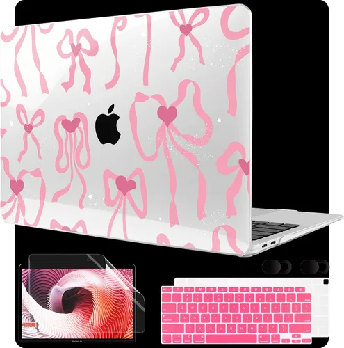 Vista 31 de MEEgoodo Funda para MacBook Air de 13 pulgadas 2021 2020 2019 2018 lanzada A2337 M1 A2179 A1932 con Touch ID, carcasa rígida de plástico y cubierta