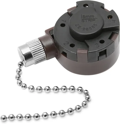 Vista 6 de Interruptor de ventilador de techo Zing Ear ZE-268S5, interruptor de 4 velocidades de 5 cables, control de velocidad de repuesto de luz de Latón
