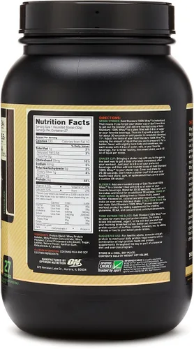 Vista 2 de Optimum Nutrition Estándar dorado 100% Proteína de Suero de Leche en Polvo, Pie de lima, 1.8 Libra