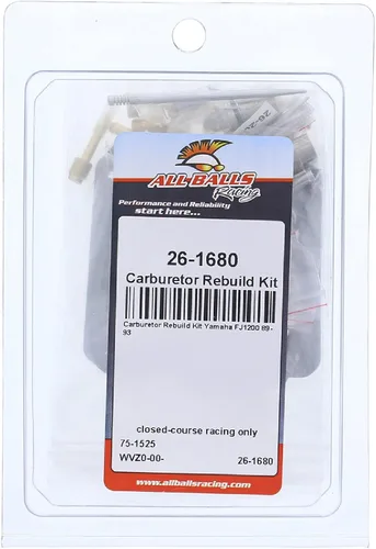 Vista 4 de All Balls Kit de reconstrucción de carburador de carreras 26-1680 compatible con/reemplazo para Yamaha FJ1200 1989-1993