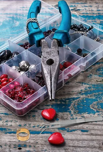 Vista 6 de Cadenas de 15 metros de acero inoxidable para hacer joyas, Anezus Cadena de joyería a granel, Cadenas metálicas pequeñas con 100 anillos de salto