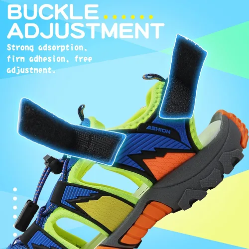 Vista 4 de Littleplum Sandalias deportivas con punta cerrada, zapatos de verano para niños, caminar, senderismo, atletismo, al aire libre