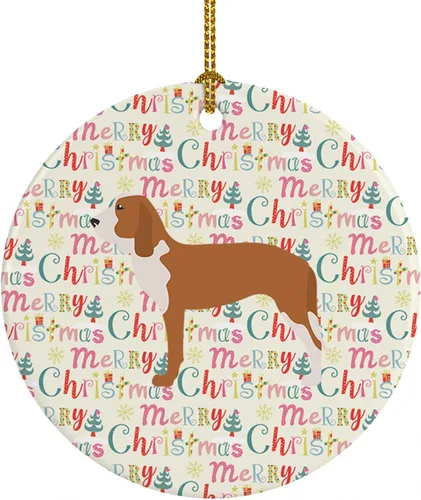Vista 59 de Caroline's Treasures Affenpinscher - Adorno de cerámica con texto en inglés "Merry Christmas", multicolor para colgar en el árbol de Navidad