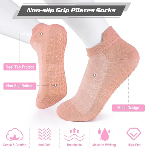 Vista 5 de Kit esencial de pilates para mujeres caseras, juego de anillos y pelotas, equipo de pilates para entrenamientos, 3 bandas de resistencia, calcetines