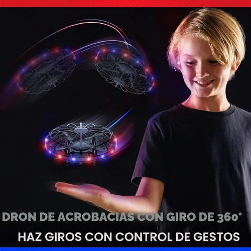 Vista 4 de Force1 Scoot - Dron LED operado a mano para niños o adultos, mini drones con sensor de movimiento manos libres, bola de orbe voladora fácil