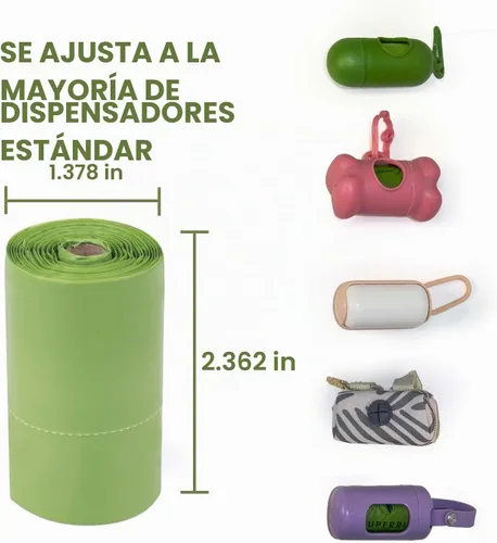 Vista 4 de SUPERBIO Bolsas para excrementos de perro con asa de lazo, 12 rollos, 180