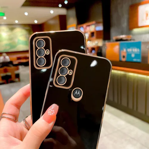 Vista 3 de Funda para Moto g Pure para teléfono, Moto g Power 2022, funda Moto G Play 2023 para mujer, galvanoplastia, estética de lujo, moderna, bonita, Negro