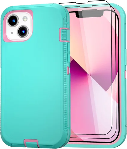 Vista 13 de Funda para iPhone 13 Funda 6.1" con Soporte Plegable y Clip para Cinturón con 2 Protectores de Pantalla + 2 Protectores de Lente de Cámara, Cubierta