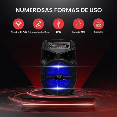 Vista 3 de Pyle Altavoz Bluetooth recargable de 240 W para exteriores, sistema PA portátil con subwoofer de 6.5 pulgadas, tweeter de 1 pulgada, micrófono
