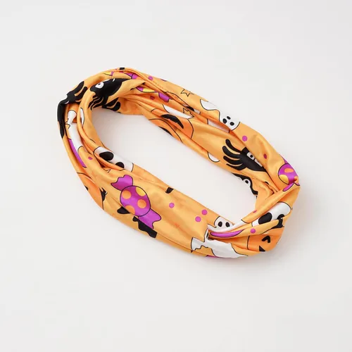 Vista 3 de Noubeau Trajes de Halloween para bebés y niñas pequeñas, con estampado de letras, manga acampanada, camisa de vestir linda calabaza con pantalones