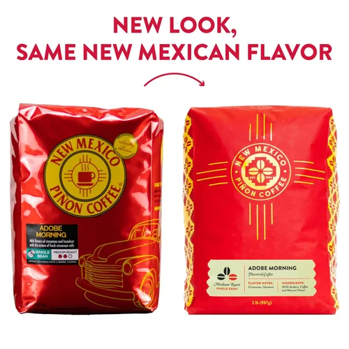 Vista 7 de New Mexico Piñon Coffee Café con sabor natural (Adobe Morning Whole Bean, 2 libras)