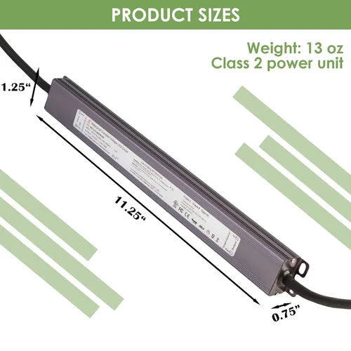 Vista 2 de UL enumeró 24v 60w impermeable LED fuente de alimentación de luz clase 2 100-277v CA a CC para módulos de tira de luz LED