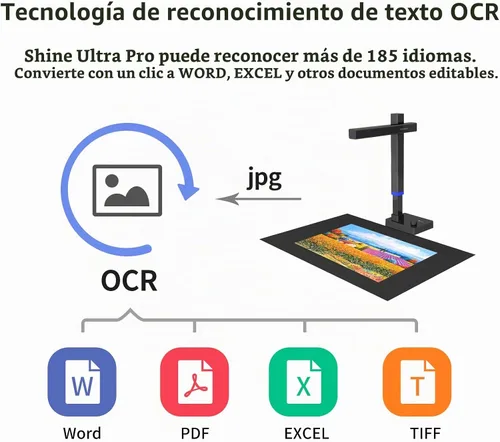 Vista 4 de CZUR Shine Ultra Pro Escáner de Documentos de 24MP, Escáner de Libros USB, Cámara de Documentos Portátil, Escáner de Libros de Formato Grande A3