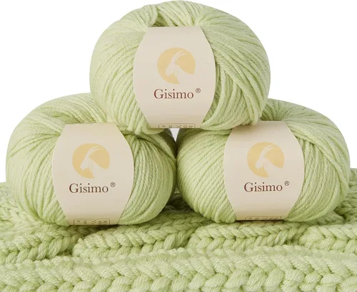 Vista 56 de 100% lana merino para tejer y ganchillo, hilo lujoso y suave de 6 cabos para tejer y crochet a mano, 1.76 oz/50 g, 127 yardas/116 metros