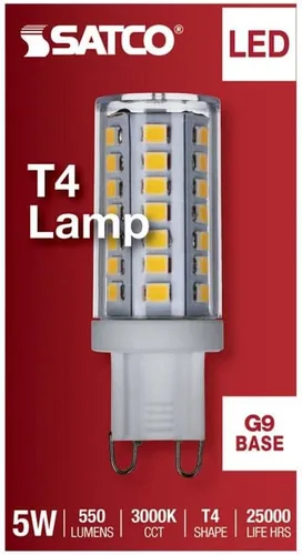 Vista 3 de Satco 5 vatios JCD LED claro 3000K G9 base 120 voltios