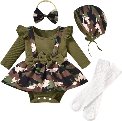 Vista 149 de Unutiylo Ropa de bebé recién nacida prematura con tirantes, traje de otoño e invierno, traje de manga larga con volantes