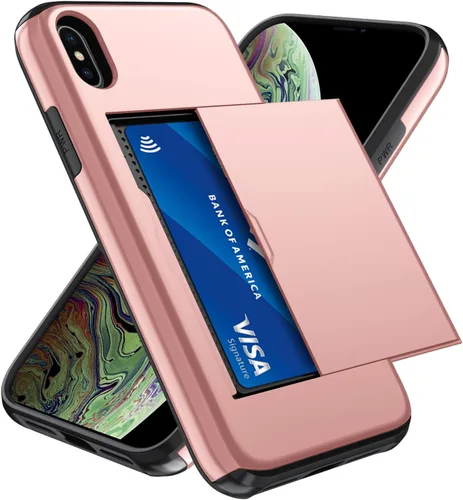 Vista 12 de Qinmay Funda compatible con iPhone 7 Plus/8 Plus con tarjetero, doble capa a prueba de golpes, funda protectora resistente con ranura oculta Negro