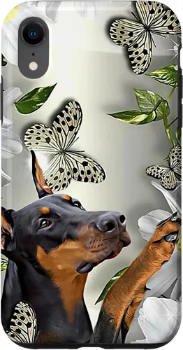 Vista 25 de Doberman Pinscher Daisy and Butterfly Case for iPhone 17