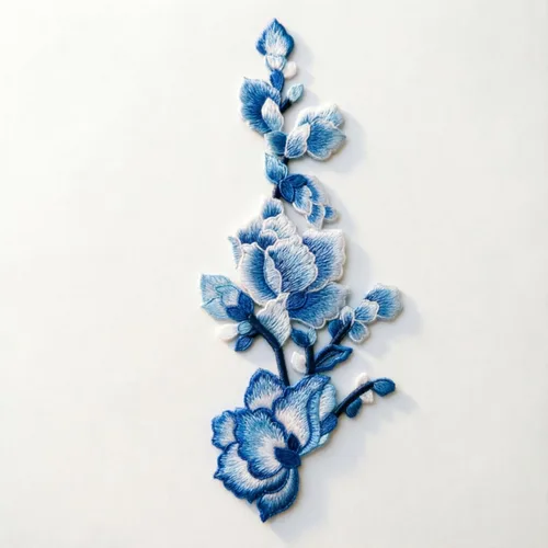 Vista 21 de 1 par de parches de peonía azul, apliques de flores para ropa de bricolaje, jeans Parches florales suaves para accesorios de ropa, decoración