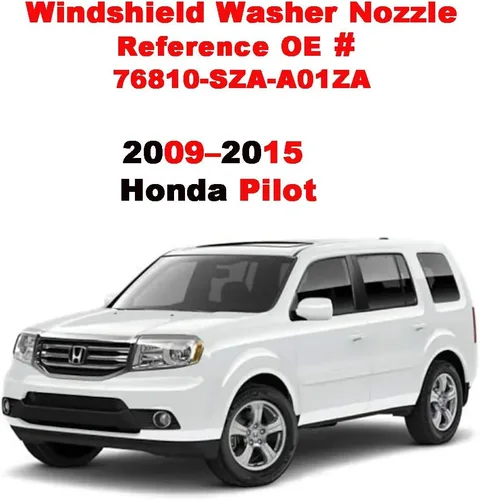 Vista 2 de ZHParty - Pulverizador de boquilla de limpiaparabrisas delantero con 6 piezas de conectores para Honda Pilot 09-15, Honda Odyssey 14-17, reemplaza