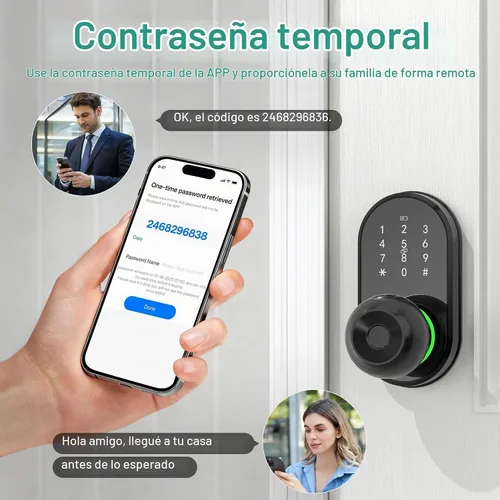 Vista 8 de Smart Door Lock Knob Fingerprint Keypad Keyless Entry Lock for Front Door