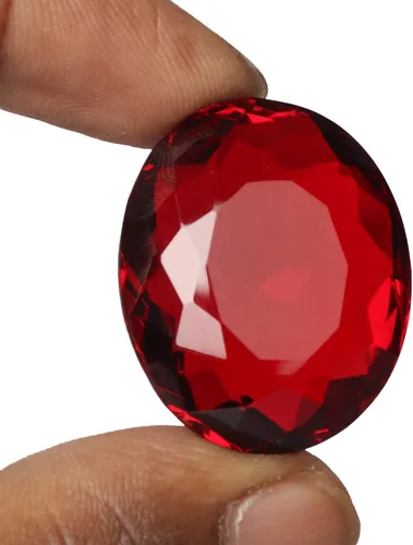 Vista 2 de GEMHUB Topacio rojo 116,00 quilates forma ovalada suelta piedra preciosa para el arte de la joyería, Gema, Topacio artificial
