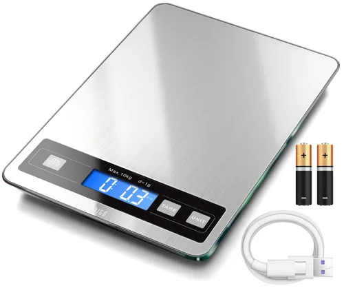 Vista 7 de hito Báscula de cocina digital de 33 libras, recargable, resistente al agua, peso gramos y onzas, 1 g/0.1 oz, precisa, para pérdida de peso, cocinar